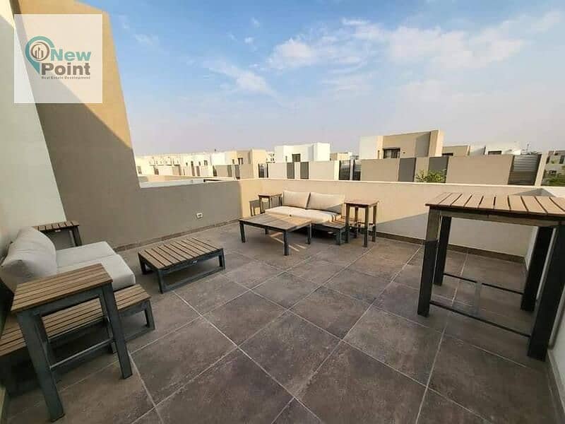 Own a roof apartment for sale in Patio Sola Compound, Shorouk City, the latest project of La Vista Direct Company, on the Suez Road, in front of Madin 0