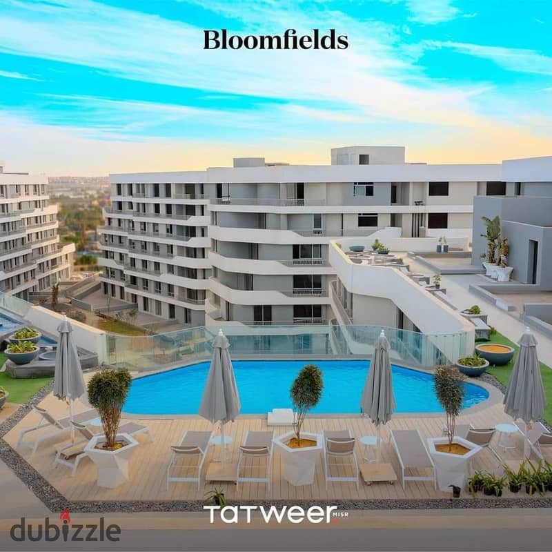 Fully Finished Apartment with a 5% Down Payment in the Best Location in Future City, near Madinaty and the airport, in Bloomfields Compound by Tatwer 3