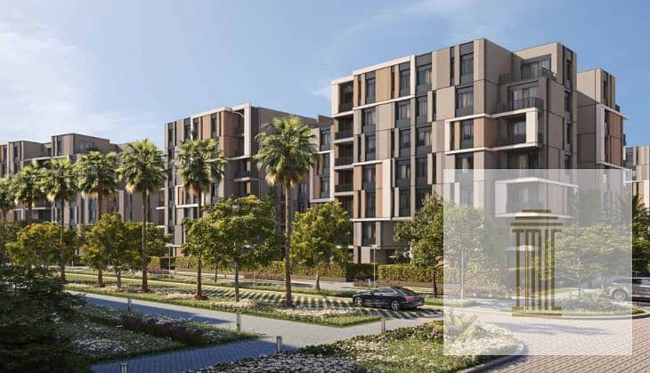 At launch price, a 140-square-meter apartment with 3 rooms in Park Center Compound by Hassan Allam Bahri, 5% down payment, installments over 10 years 1