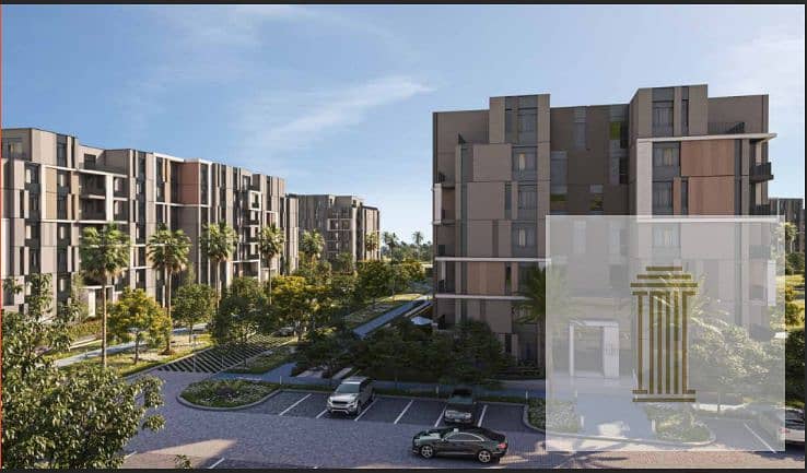 At launch price, a 140-square-meter apartment with 3 rooms in Park Center Compound by Hassan Allam Bahri, 5% down payment, installments over 10 years 3