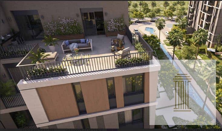 At launch price, a 140-square-meter apartment with 3 rooms in Park Center Compound by Hassan Allam Bahri, 5% down payment, installments over 10 years 7