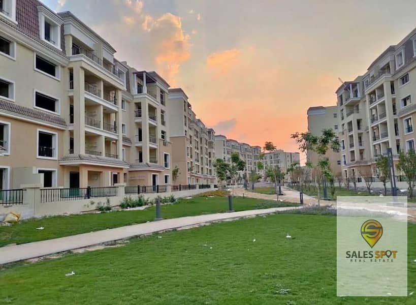 With a 42% discount, an apartment of 133 square meters for sale in a compound in front of Shorouk City - Sarai Compound 0