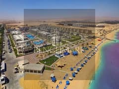 Penthouse chalet for sale 145m in Aroma Village, Ain Sokhna, finished with air conditioners and gas, double sea view, 5-year installments next to Azha