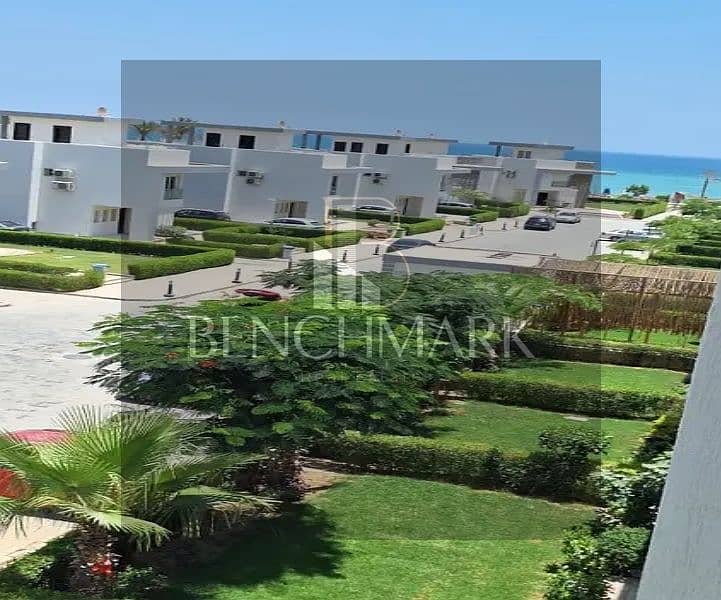 Penthouse chalet for sale 145m in Aroma Village, Ain Sokhna, finished with air conditioners and gas, double sea view, 5-year installments next to Azha 27