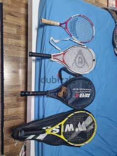 4 tennis rackets