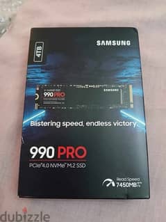 بضمان من الشركة Samsung 990 Pro 4tb M. 2 Ssd new unopened 0