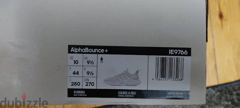 جزمة أديداس أصلية بعلبتها Alphabounce + بيضة مقاس 44/10US 3