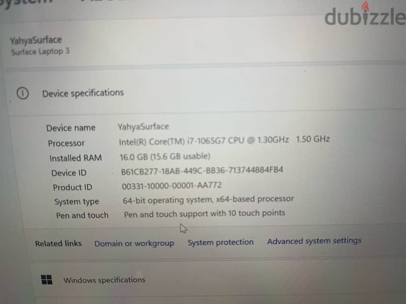 Microsoft Surface Laptop 3 core I7 10th gen 1