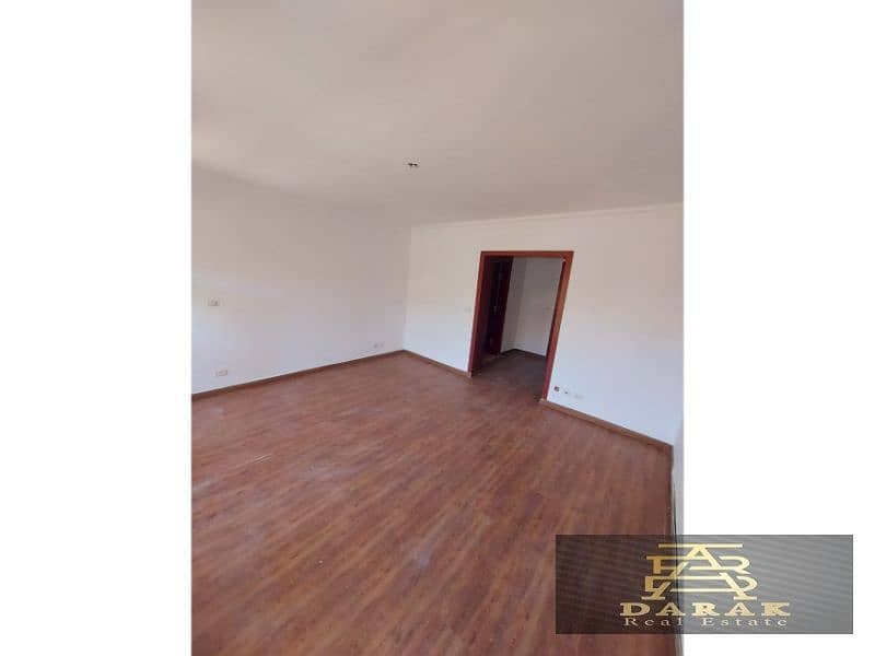 Here is the translation of the text:  ---  **Special opportunity for rent in Madinaty: 245 sqm apartment with a wide garden view, custom finishing in 2