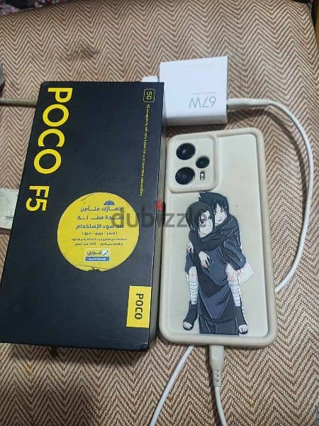 Poco f5 5g 12 ram snap dragon+gan 2كسر زيرو الجهاز استعمال ٣ شهو 1