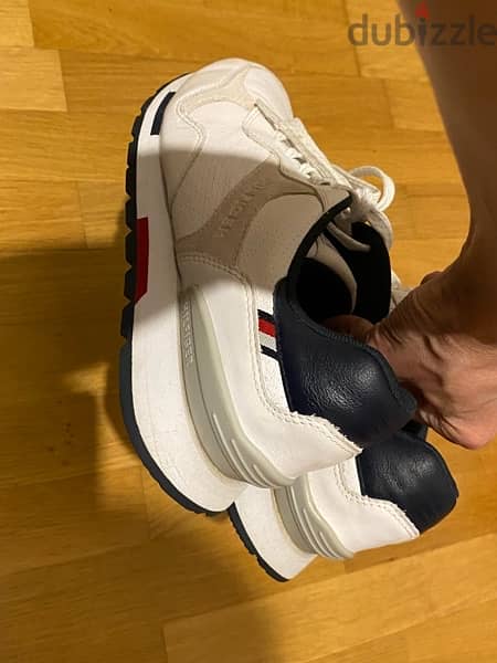 Tommy Hilfiger original Retro runner leather mix trainer 41 2