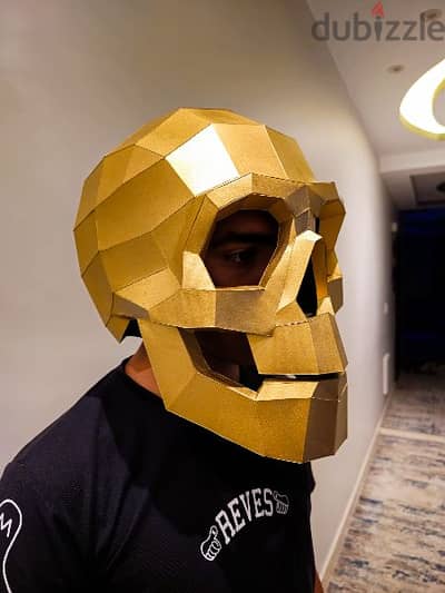 Golden Skull Polygonal Paper Mask