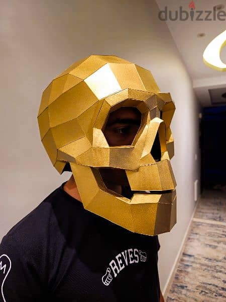 Golden Skull Polygonal Paper Mask 0