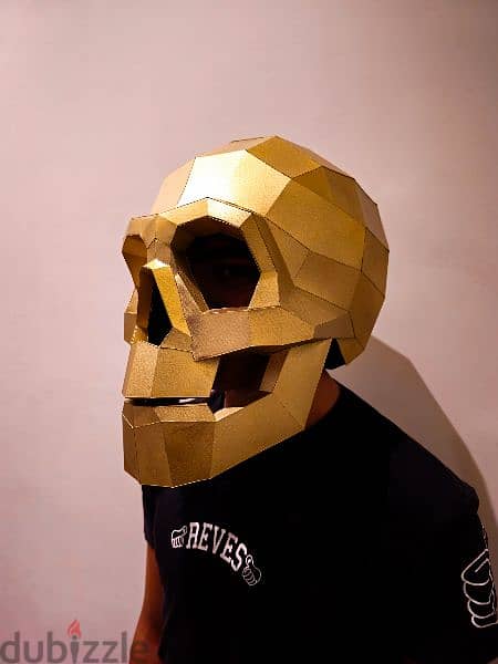 Golden Skull Polygonal Paper Mask 2