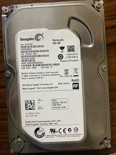 Hard Disk seagate 500 GB