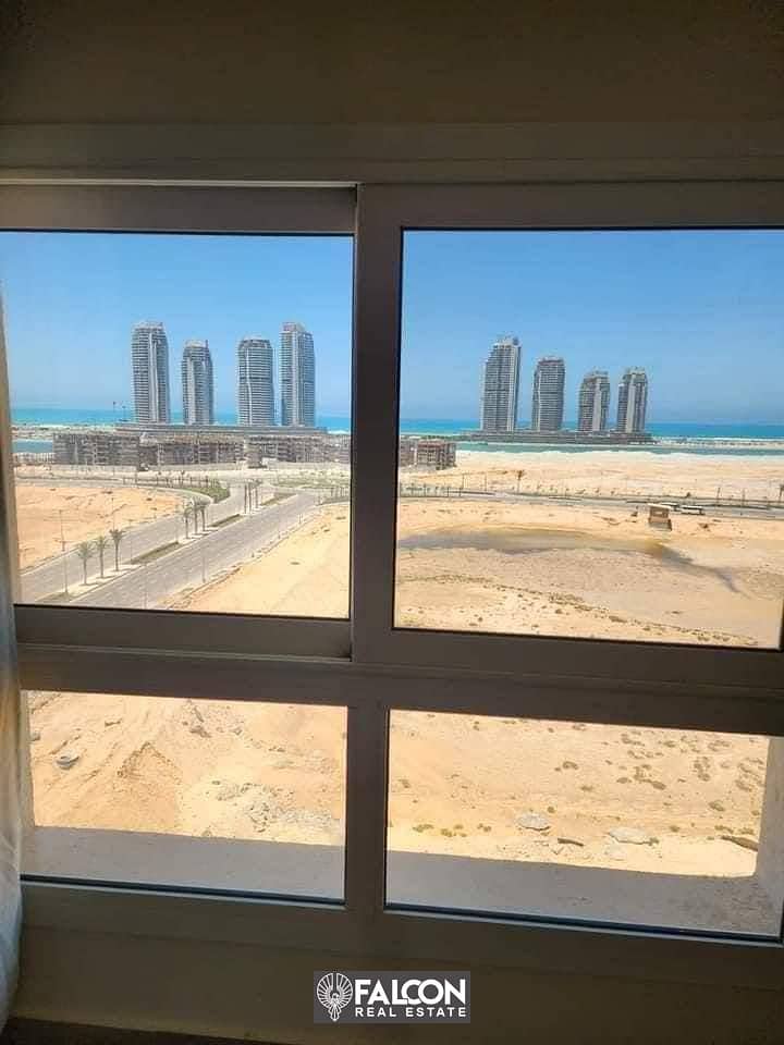 شقه للبيع متشطبه استلام فوري اطلاله ع لاجون وابراج العلمين الحي اللاتينى الساحل الشمالى Apartment for sale finished RTM view Lagoon the Latin Quarter 1