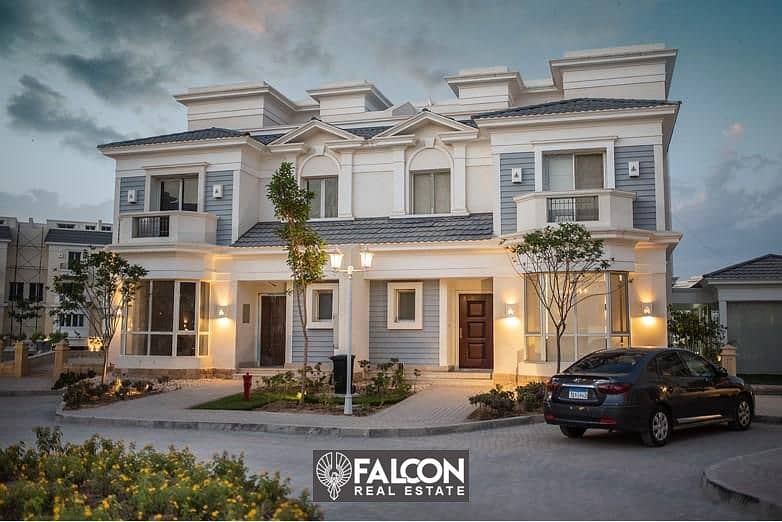 Townhouse villa 231 m 3 floors corner immediate delivery in Mountain View October Park with 7-year facilities. 1