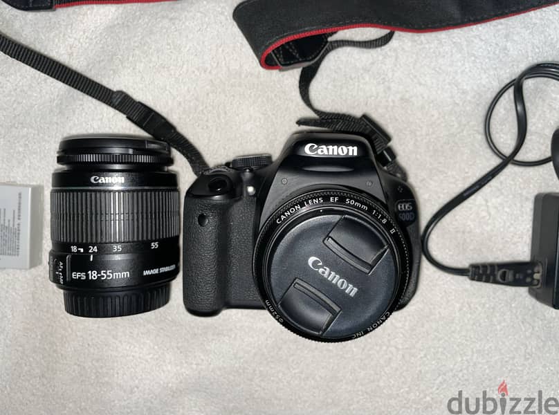 Canon 600D + 50mm f1.8 Lens + 2 Batteries + Kit Lens + Memory Card 1