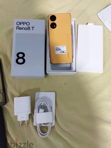 تيلفون oppo reno 8 T 256 G 8 G ram  Sunset orange color 1