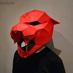 polygonal panther head paper mask 0