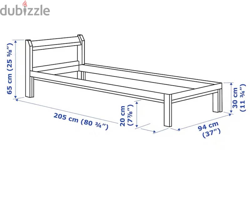سرير ايكيا  +القاعدة المفصلة 1