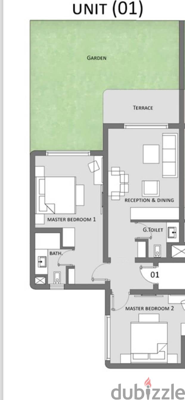 Hacienda west 2 bedrooms mastic ground with garden lake view 2