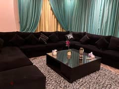 Black U Shape Living Room