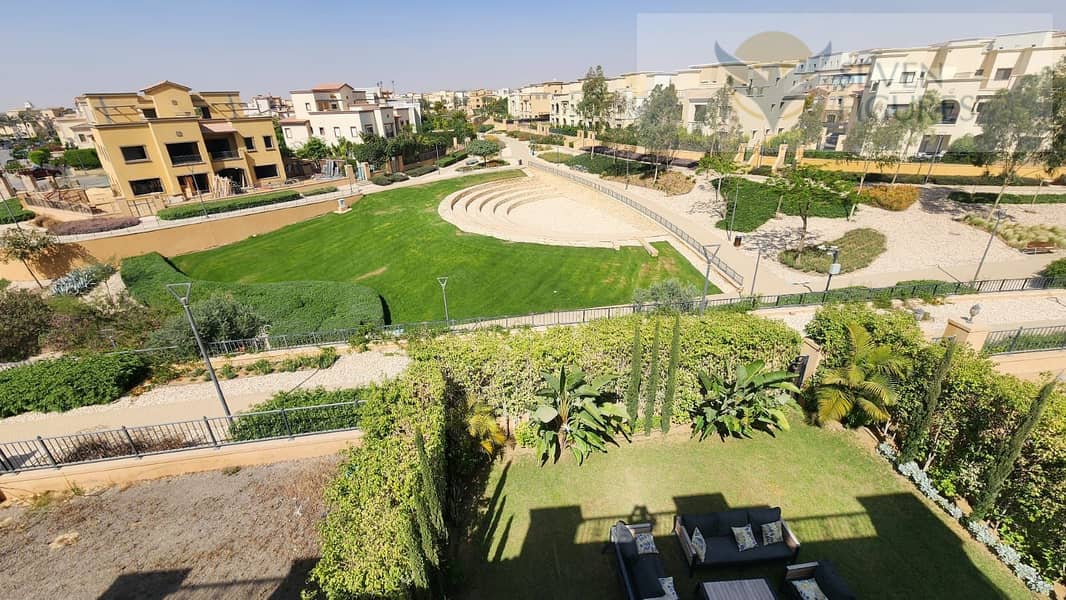 Twinhouse for sale Mivida new cairo Very Prime location Fully Finished with ACs and fully furnished ready to move with big garden facing north + roof 25