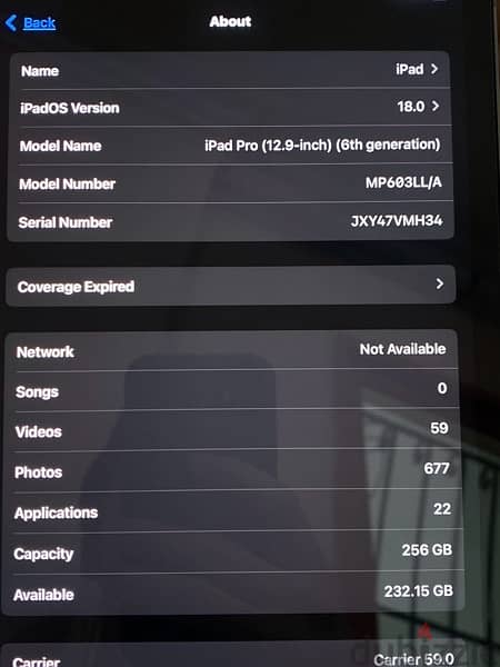 iPad Pro 12.9(inch) m2 (256g+SIM cart) 7