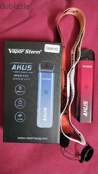 (Akus vapor Storm) Pod System vape. بالعلبة 6