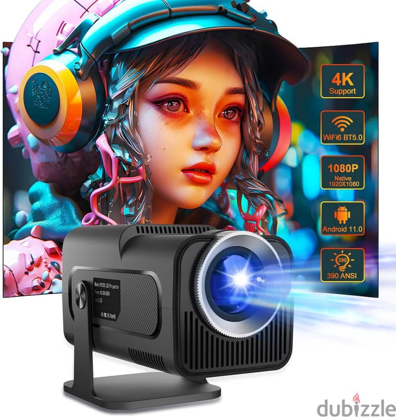 HY320 Projector 4K with Android 11, 1080P, 12000 lumens 1