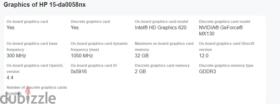 HP 15-da0058nx | Intel Core i7-7xxx i7-7500U 2,70GHz | NVIDIA GeForce 4