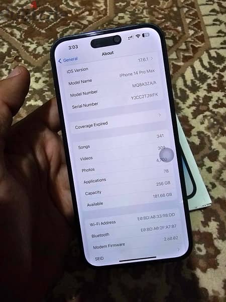 iphone 14 pro max خطين فعلي بطاريه ٩٢ خرابيش سطحيه بالعلبه 5