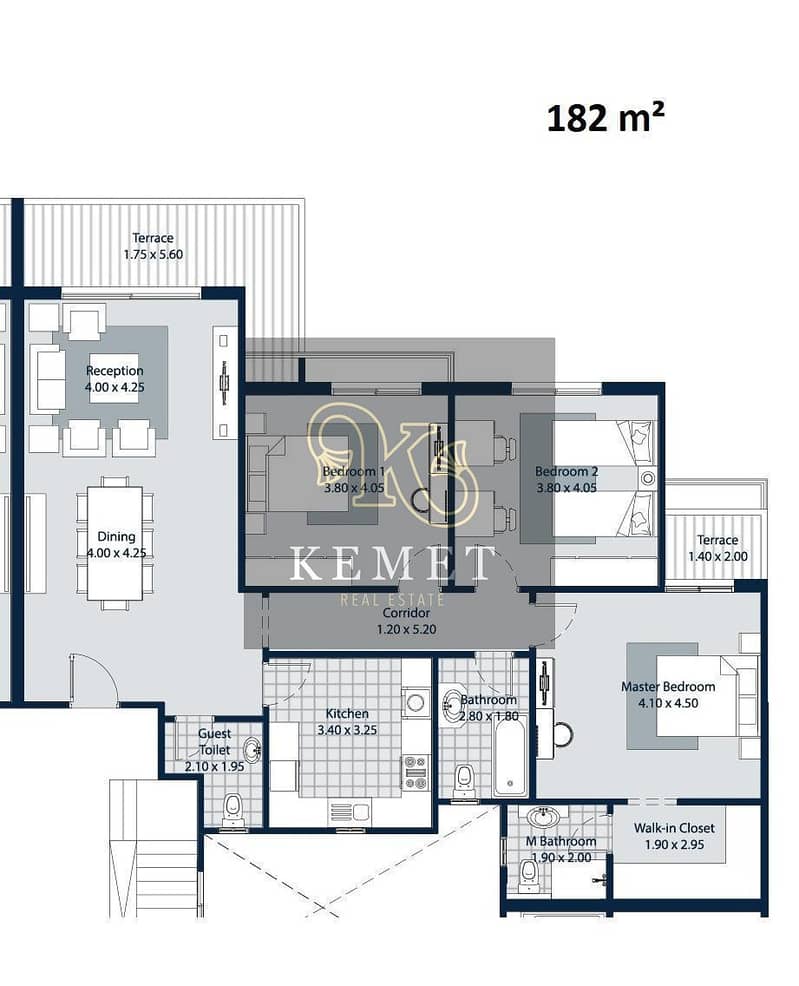 LAST APARTMENT FOR SALE 182  SQ M READY TO MOVE 10% DAWNPAYMENT PRIME LOCATION  MOSTAKBLE CITY NEW CAIRO 1