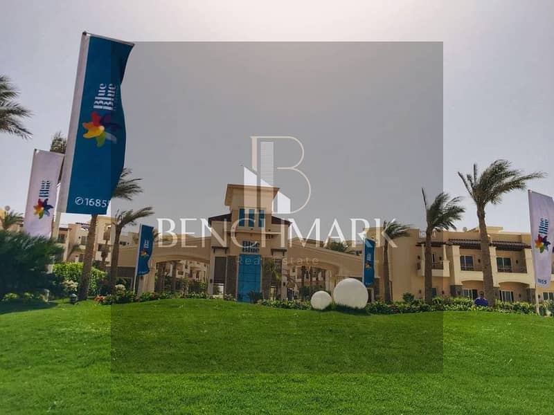 Ground chalet 100m with garden for sale in Blue Blue Village Ain Sokhna prime location and direct view on the sea in installments over long period 4