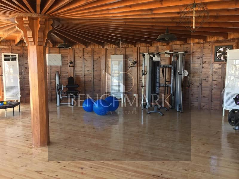 Chalet 120m with Roof for sale in Blue Blue Village Ain Sokhna prime location and direct view on the sea in installments over long period without over 18