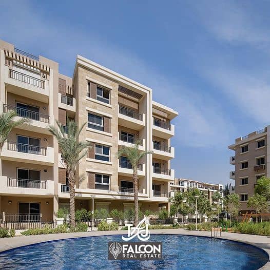 For sale at a discount price, an apartment of 133 meters in the heart of the settlement in front of Cairo Airport, next to the Marriott Hotel, in inst 8