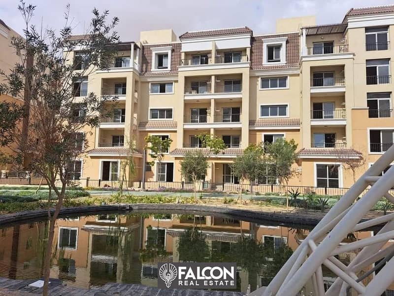 For sale at a cash discount, a two-room apartment with a landscaped view in Sarai Compound, next to Madinaty and Al-Rehab, in installments Sarai 2