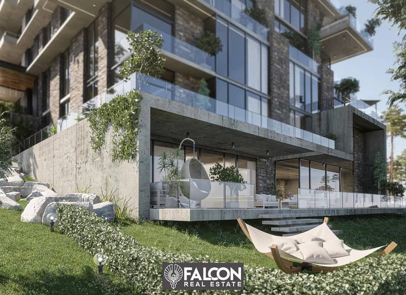 For sale, a 157 sqm apartment, “3 rooms”, finished, in the heart of the settlement, next to the southern 90th, in the Nest Compound, New Cairo. 4