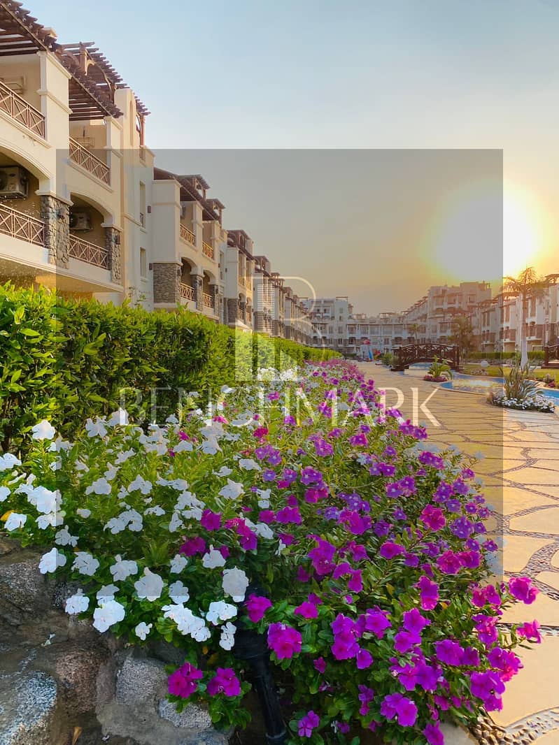 Prime location chalet with direct view of the sea ground floor with garden for sale in Blue Blue Village Ain Sokhna in installments over long period 4