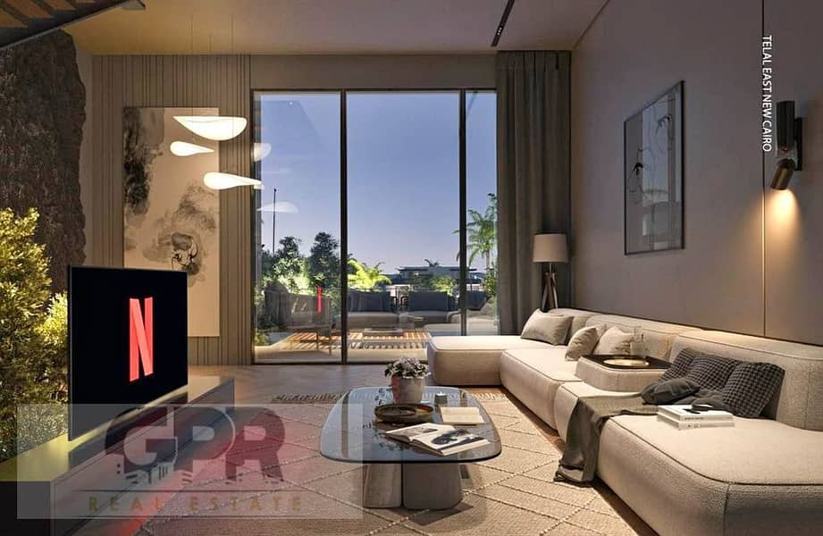 جاردن فيلا دوبلكس بمدخل خاص(دورين)بسور بالم هيلز التجمع الخامس بسعر مميز / garden villa (duplex)+private entrance in telal east new cairo 5