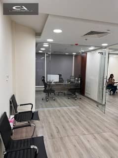 fully finished with Ac's admin office 130m for rent in trivium - New Cairo