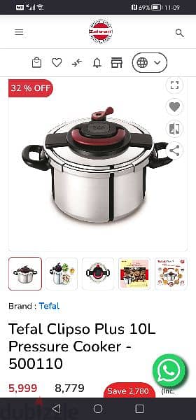 tefal clipso plus pressure cooker 10 L