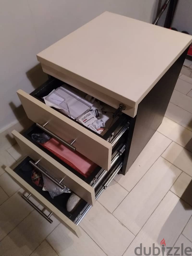 Drawer unit on castors, white شانون مكتب ايكيا ابيض وحدة ادراج 0