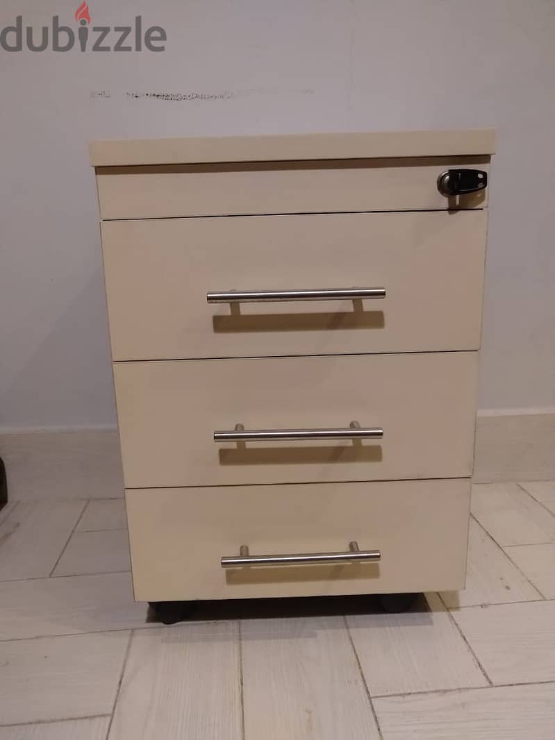 Drawer unit on castors, white شانون مكتب ابيض وحدة ادراج 1