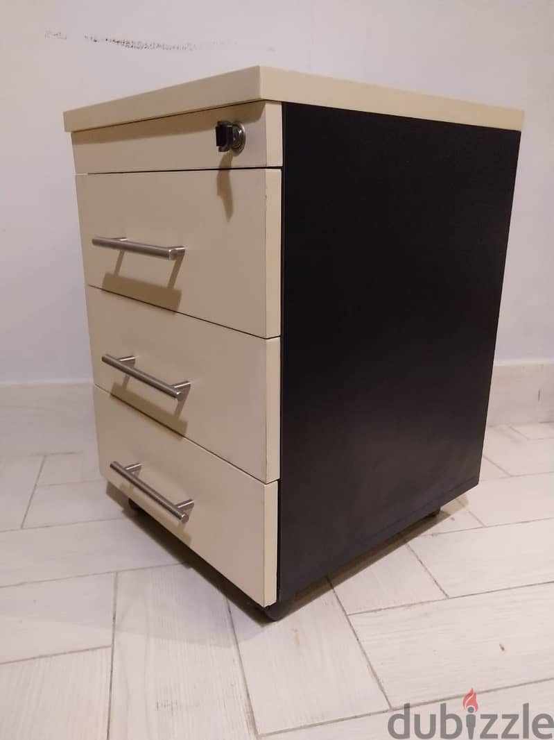 Drawer unit on castors, white شانون مكتب ايكيا ابيض وحدة ادراج 3