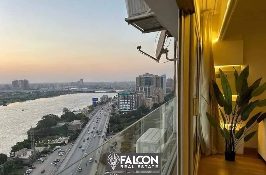 Apartment First row amazing Nile view with the highest investment return directly next to Hilton for sale with installments directly on Maadi Corniche 1