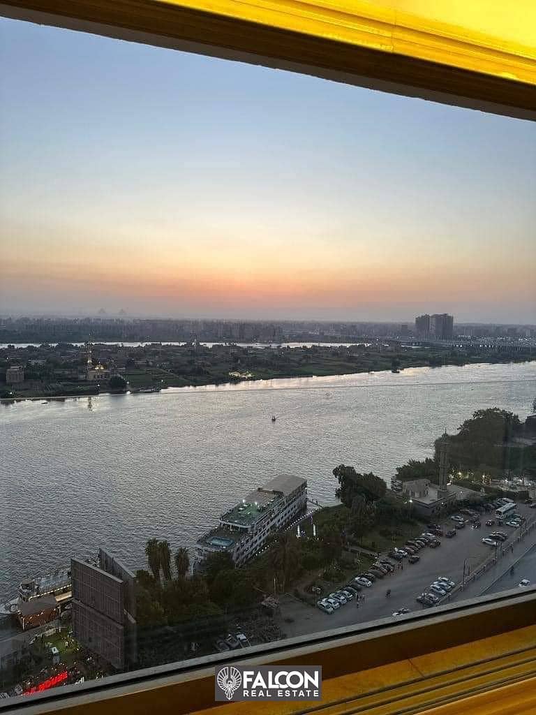 100% Nile View Hotel Furnished Luxury Studio With Heights Investment Return 44m For Sale In Reve Du Nil Maadi Next To Hilton 2