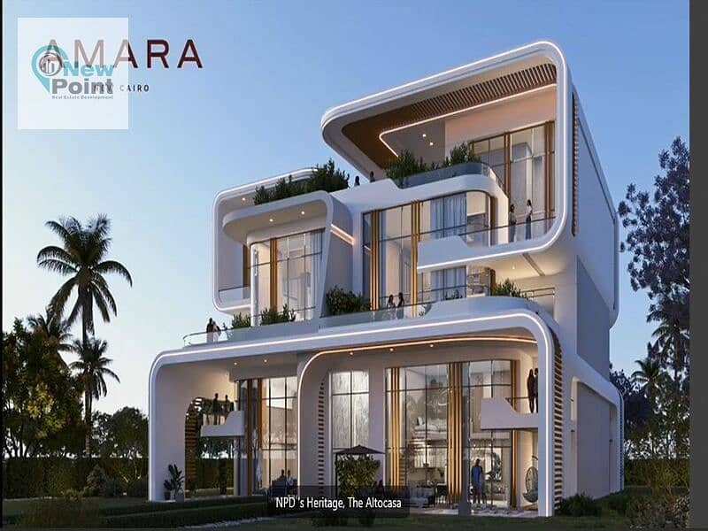 شقة 126م متشطبة بالكامل للبيع في كمبوند امارا القاهره الجديده Amara new cairo 9