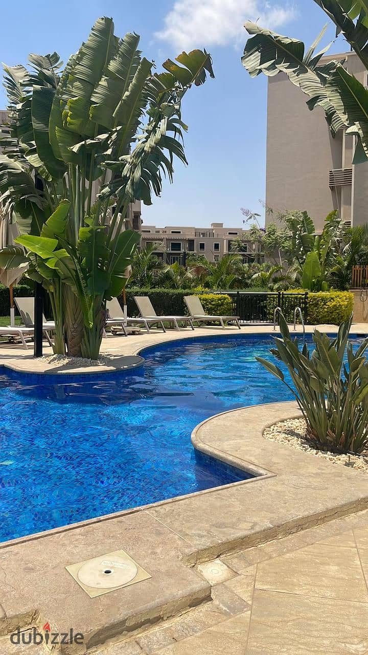 For the speed of sale apartment in a garden, immediate receipt, fully finished, with air conditioners and kitchen in October 5